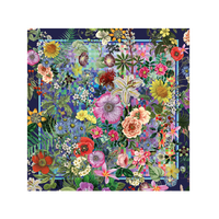 Foulard mit floralem und pixelartigem Muster, entworfen von Bernhard Duss.
