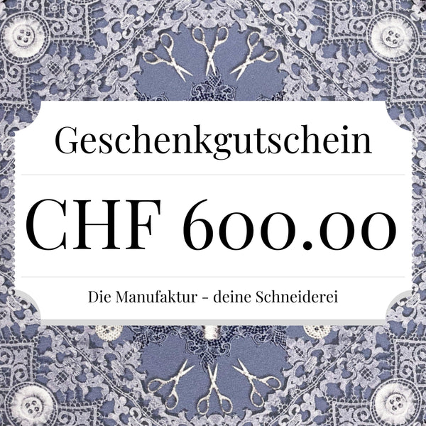 Geschenkgutschein CHF 600.00