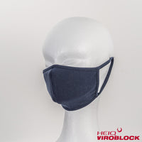 218/ Maske aus Jersey, blau/grau mit HeiQ Viroblock Technology