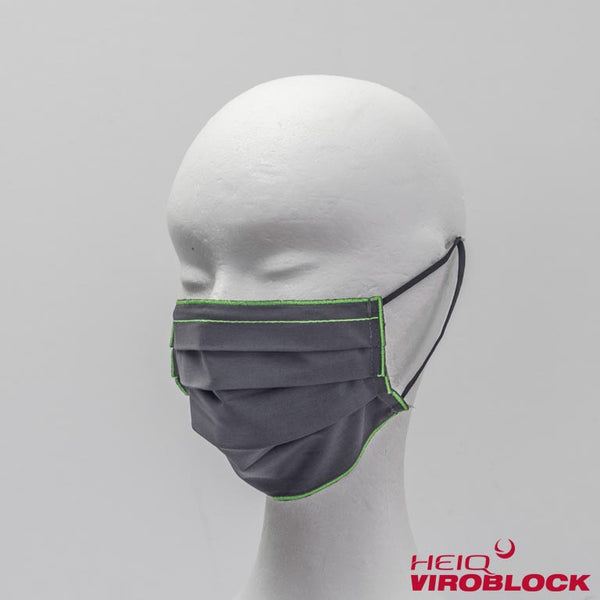 326/ Maske grau/hellgrün mit HeiQ Viroblock