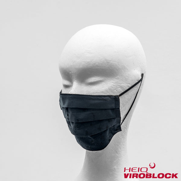 330 / Stickerei-Maske schwarz/schwarz mit HeiQ Viroblock