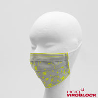 334 / Stickerei-Maske sand/neongelb mit HeiQ Viroblock
