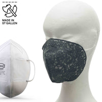 501A - Stickerei-Hülle für Atemschutzmasken, anthrazit