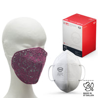 505B - Stickerei-Hülle pink, inkl. 40 CPA/COVID-19 Pandemie Atemschutzmasken